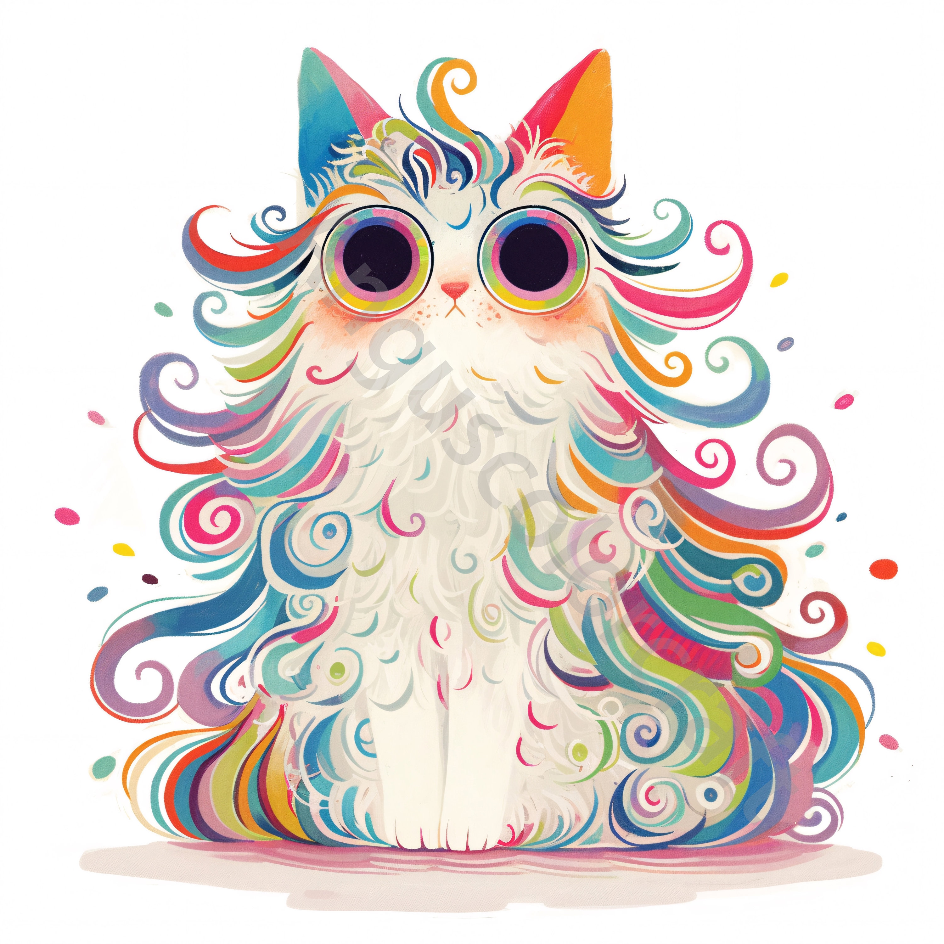 15 Cute Whimsical Cat Clip Art, Cute Kitten Clipart, High Quality Jpgs ...