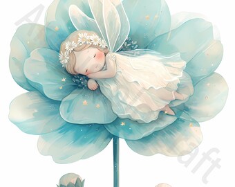 13 Cute Fairy Clipart, Flower Fairies Clipart, Printable Watercolor clipart, High Quality JPGs, Digital download, Paper craft, junk journal