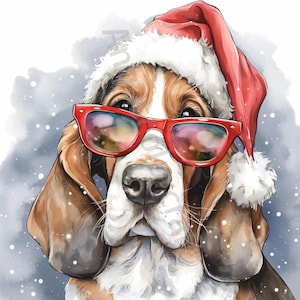 Weihnachtshunde Clip Art 10 Aquarell Urlaub JPGs, Junk Journaling, Scrapbooking, Kartenherstellung, Digital Download, Fantasy, wunderlicher Welpe