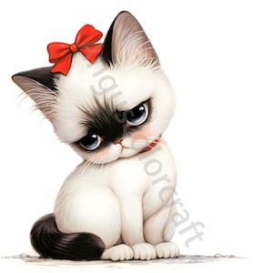 13 schrullige Katze Clipart JPG wunderliche Katzen Kätzchen Clip Art niedliches Tier Whimsy Grafik Lustige siamesische Katzenillustrationen Katzenliebhaber Geschenk Süße Katze