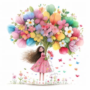 Images clipart, clipart aquarelle JPG, journal indésirable, scrapbooking, fabrication de cartes, téléchargement numérique, fantaisie, fille lunatique