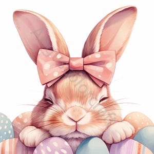10 cliparts mignon lapin de Pâques, aquarelle Clipart JPG, journal indésirable, scrapbooking, fabrication de cartes, téléchargement numérique, fantastique lapin lunatique