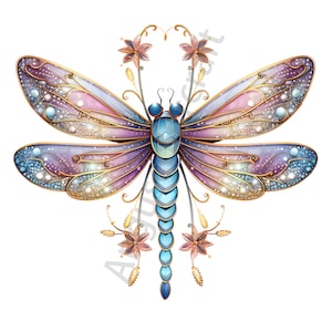 13 Dragonfly clipart bundel, Dragonfly clipart, hoge kwaliteit 300 DPI JPEG's, digitale download, gratis commercieel gebruik, kunst aan de muur, decor van het huis