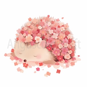 Flower Hedgehog Clipart 13 hoge kwaliteit JPG's, commercieel gebruik digitale download, kaart maken, digitale papier ambachtelijke, clipart digitaal