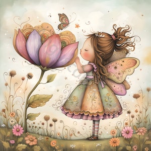 Fée lunatique Clip Art 10 haute résolution aquarelle Clipart JPG pour la journalisation indésirable, scrapbooking, fabrication de cartes, Kit de téléchargement numérique, décoration d'intérieur