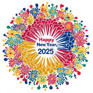 10 Feliz Año Nuevo, Flores de fuegos artificiales, Uso comercial, Efímera caprichosa, Clipart de acuarela JPG, Descarga instantánea, Diario basura, Manualidades de papel