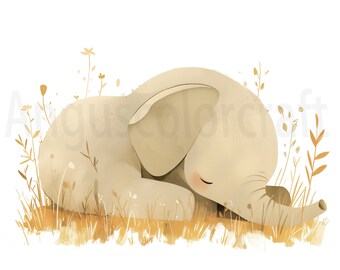 Elephant Clipart Bundle, Nursery Printables, Commercial Use