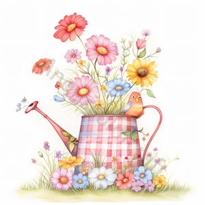 12 flores silvestres en agua, clip art, clipart de acuarela JPG, diario basura, álbum de recortes, creación de tarjetas, descarga digital, fantasía, caprichoso