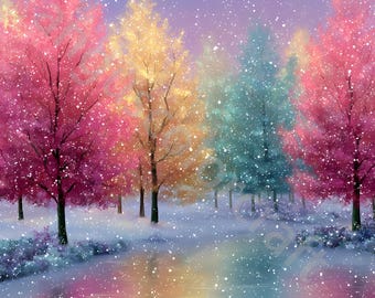 10 Winter Snowy Clip Art, Watercolor Clipart JPG, Junk Journaling, Scrapbook, Card Making, Digital Download, Fantasy, Whimsical