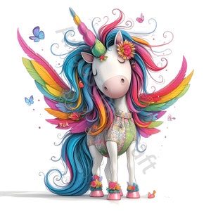 13 imágenes prediseñadas de unicornio peculiar, uso comercial, efímera caprichosa, clip art de acuarela JPG descarga instantánea, diario basura de fantasía, artesanía de papel