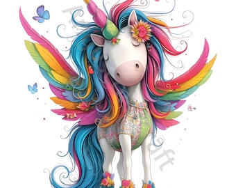 13 Quirky Unicorn Clipart, Commercial Use, Whimsical Ephemera, Watercolor Clip art JPG Instant Download, Fantasy Junk Journal, Paper Craft