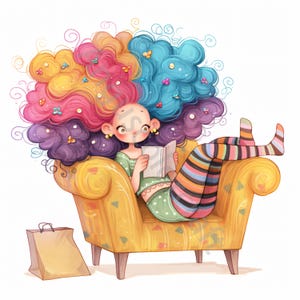 13 JPGs clipart week-end original, usage commercial, éphémères fantaisistes, clipart fille originale aquarelle, téléchargement immédiat, créations en papier, mignon