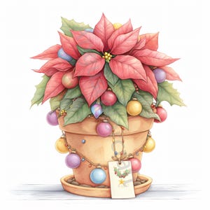 Clipart di stelle di Natale di Natale 10 JPG ad alta risoluzione in acquerello, diario spazzatura, scrapbooking, creazione di biglietti, kit di download digitale Arte murale natalizia