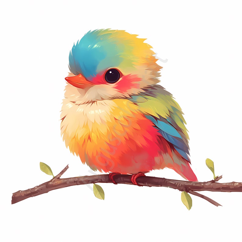 Funny Bird Clipart, Watercolor Clipart, Cute Bird Clipart, Printable Bird Art, Digital Download, Whimsical Clipart, Mixed Media Birds, Whimsical Elements, Watercolor Birds, Junk Journals Birds, Card Making, Funny Animals Png, Digital Paper Craft