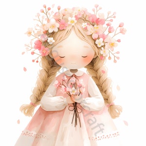 16 Flower Girl Clipart, Digital Download, JPG Files, Girls, Junk Journal, Scrapbooking, Card Making, Embellishments, Planner Graphics