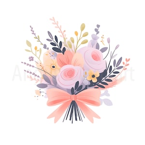 18 Boho Floral Clipart, Boho Floral, Pampas, Flor Seca, Palmeiras, Clipart Aquarela, Buquê de Casamento Boho, Clipart Floral, Arte Boho