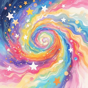 10 JPG Magiczne gwiaździste niebo Clip art, Akwarele Clip art, Junk Journaling, Scrapbook, Tworzenie kartek, Pobieranie cyfrowe, Fantastyczna kapryśna gwiazda