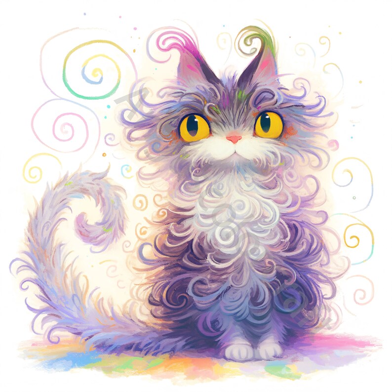 15 Cute Whimsical Cat Clip Art, Cute Kitten Clipart, High Quality Jpgs ...