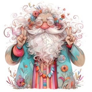 13 clipart eccentrico nonno, uso commerciale, oggetti effimeri stravaganti, clipart acquerello vecchio uomo JPG, download istantaneo, artigianato fantasy per diario spazzatura