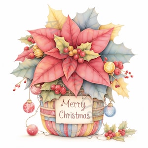Kerstster clipart 12 high-res aquarel JPGs ongewenste journaling, scrapbooking, kaarten maken, digitale download Kit kerst kunst aan de muur