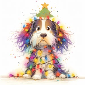 12 JPG aquarelles originales de lumières de Noël pour la journalisation indésirable, scrapbooking, fabrication de cartes, téléchargement numérique, fantastique, fantaisiste