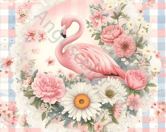 10 Flamingo Clipart Cute Flamingo JPG Bird Clipart Cute Animal Cartoon Clipart Kids Safari Clipart， Commercial Use Animal Clip art, Wall art