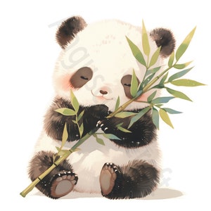 Cute Watercolor Panda Clipart, 18 High-Quality Images, Adorable Panda Clipart Bundle, Panda Nursery, Printables, Commercial Use