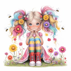 12 cliparts originaux de merveilles abeilles, aquarelle Clipart JPG, journal indésirable, scrapbooking, fabrication de cartes, téléchargement numérique, fantaisie, fille lunatique