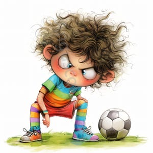 10 JPG Schrullig Fußball Junge Clip Art, Aquarell Junge Clip Art, Junk Journal, Scrapbook, Kartenherstellung, digitaler Download, Fantasy wunderliche Menschen
