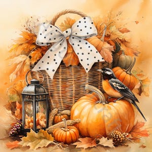 10 JPGs Thanksgiving Clipart, usage commercial, éphémères fantaisistes, aquarelle automne citrouille Clipart, téléchargement immédiat, créations manuelles, sublimation