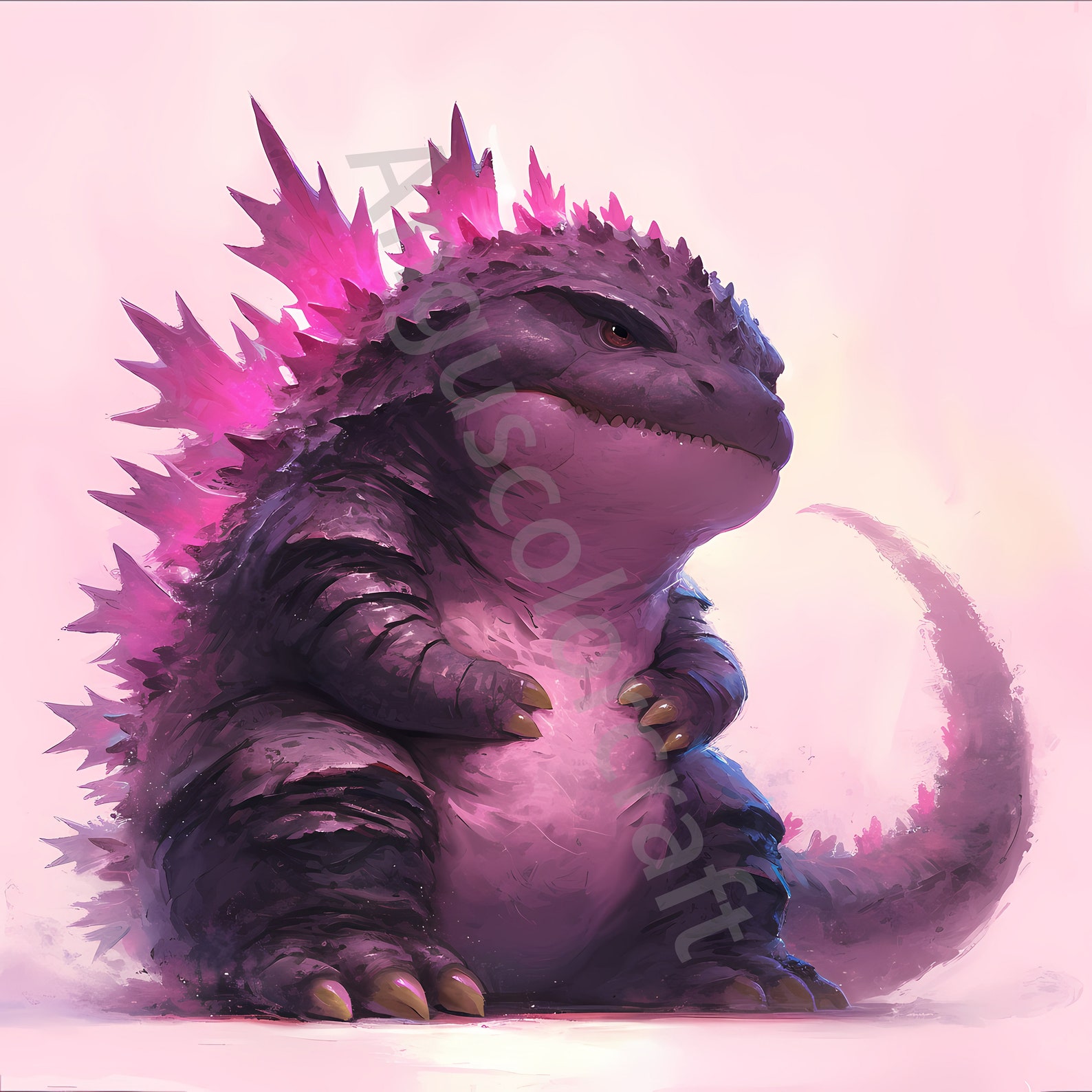 Paquete de 15 imágenes prediseñadas de Godzilla rosa, imágenes ...