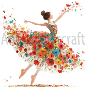 Ballerina ClipArt-23 JPG di alta qualità - Artigianato digitale, Pacchetto clipart, Diario, Baby Shower, Arte della parete, L'inseguitore dei sogni è davvero bello