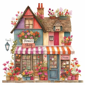 10 imágenes prediseñadas de floristería extravagantes, imágenes prediseñadas de acuarela en formato JPG, diario basura, álbum de recortes, creación de tarjetas, descarga digital, flores fantásticas y extravagantes