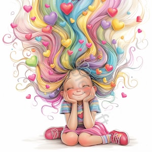 12 schrullig Liebes Mädchen Clip Art, Aquarell JPG, Junk Journaling, Scrapbook, Kartenherstellung, digitaler Download, Fantasy, wunderliche Valentinstag