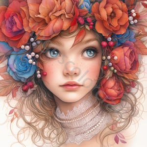 10 clipart fille style bohème, clipart aquarelle JPG, journal indésirable, scrapbooking, fabrication de cartes, téléchargement numérique, fantaisie, fille lunatique
