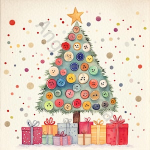Clipart de sapin de Noël, 10 fichiers JPG de haute qualité, téléchargement numérique, clipart aquarelle, fabrication de cartes, création de papier, usage commercial
