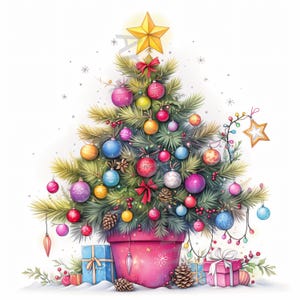 10 Mini Weihnachtsbaum Clip Art, Aquarell Clipart JPG, Junk Journaling, Scrapbook, Kartenherstellung, digitaler Download, Fantasy, wunderlich