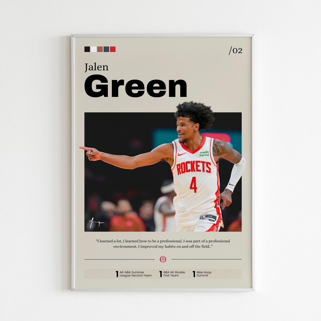 Jalen Green Poster, Basketball Poster, NBA Player Wall Art, Home Decor