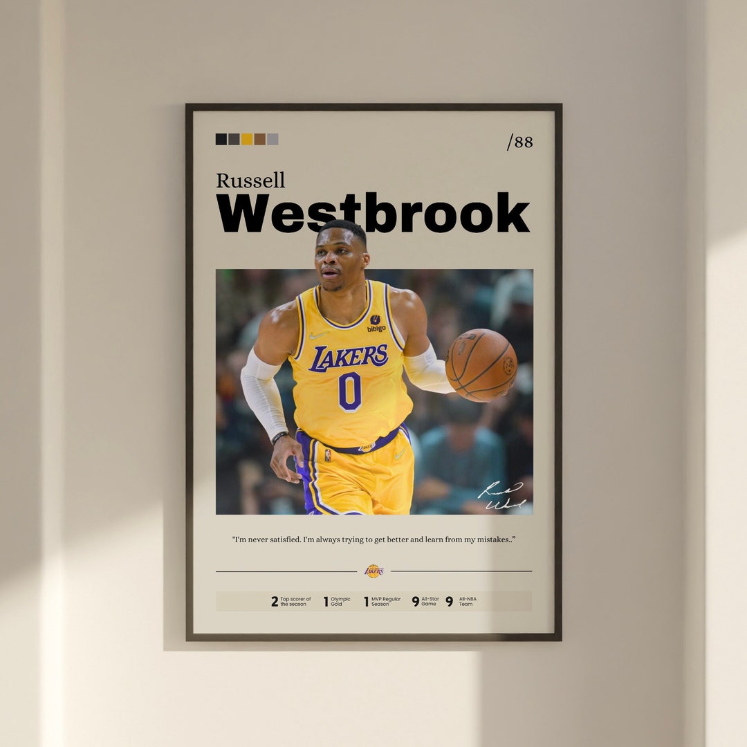 Russell Westbrook Poster, Basketball Poster, NBA Player Wall Art, Home