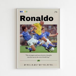 Ronaldo Fenomeno Poster, Soccer Print, Ronaldo Print Decor, Football Memorabilia, Brazil Print, Sports Wall Art, Ronaldo R9 Fan Gift