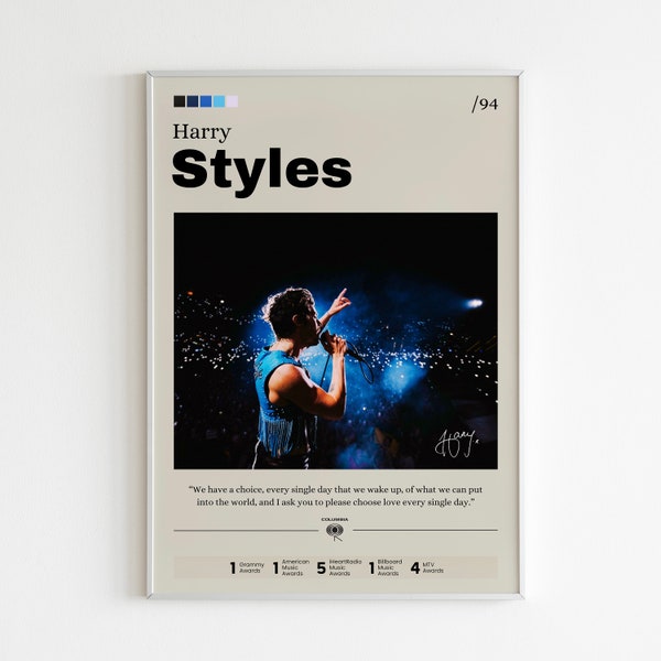 Harry Styles Poster, Music Art Print, Artist Poster, Home Decor, Celebrity Portrait Print, Modern Aesthetic Art, Harry Styles Fan Gift