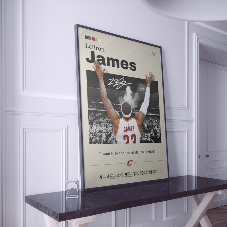 signed lebron poster