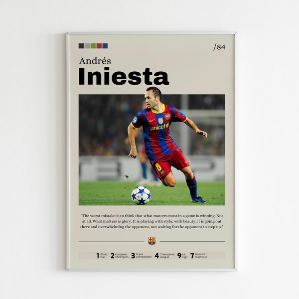 Andrés Iniesta Poster, Soccer Print, Iniesta Print Decor, Football Memorabilia, Barcelona Print, Sports Wall Art, Andres Iniesta Fan Gift
