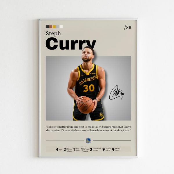 Stephen Curry Poster, Basketball Poster, NBA Legend Wandkunst, Home Decor Art, Warriors Print, Steph Curry Fan Geschenk