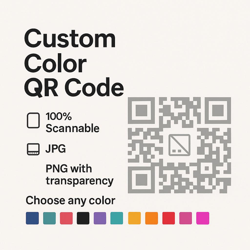 Custom Color QR Code | Digital Download | Printable & Scannable ...