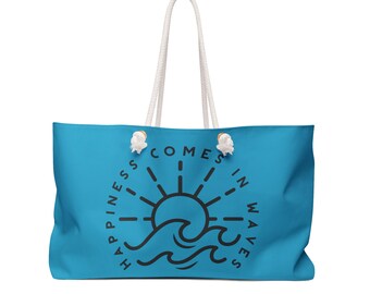 Beach Ocean Vibe Weekender Canvas Tote Bag for Summer Travel