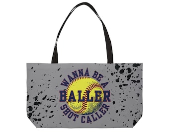 Oversized Softball Weekender Canvas Tote Bag for Travel