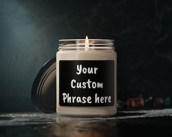 Anpassningsbart frasljus, doftande sojaljus, personlig ljuspresent, unik heminredning, 237 ml ljus, anpassat citatljus