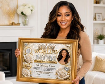 World's Best Mom Certificate Editable Template