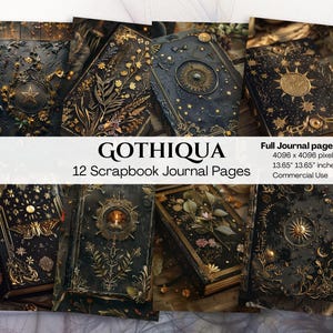 Schaduwboekpapier, boek der schaduwen, zon, melkwegstelsel, astraalstelsel, zwart goud, Halloween, afdrukbaar, behang, download, plakboek, commercieel